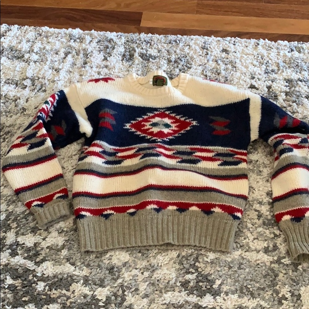 Boston Trader Vintage Aztec Sweater Wool L - image 1